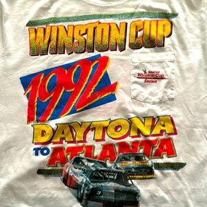 NASCAR 1992 Winston Cup Tour shirt. Size XL white. American Born brand Winston.